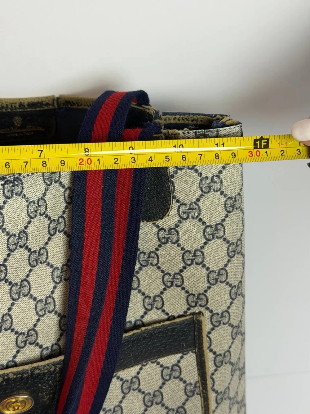 Vintage Gucci GG Supreme Sherry Line Canvas Tote Bag Project - Picture 2 of 14